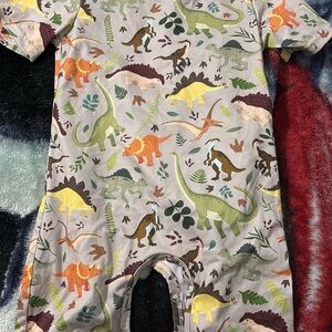 Gray and Green Bodysuit One Piece